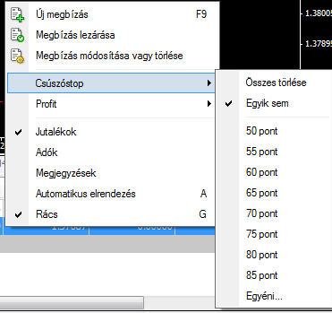 Követő stop